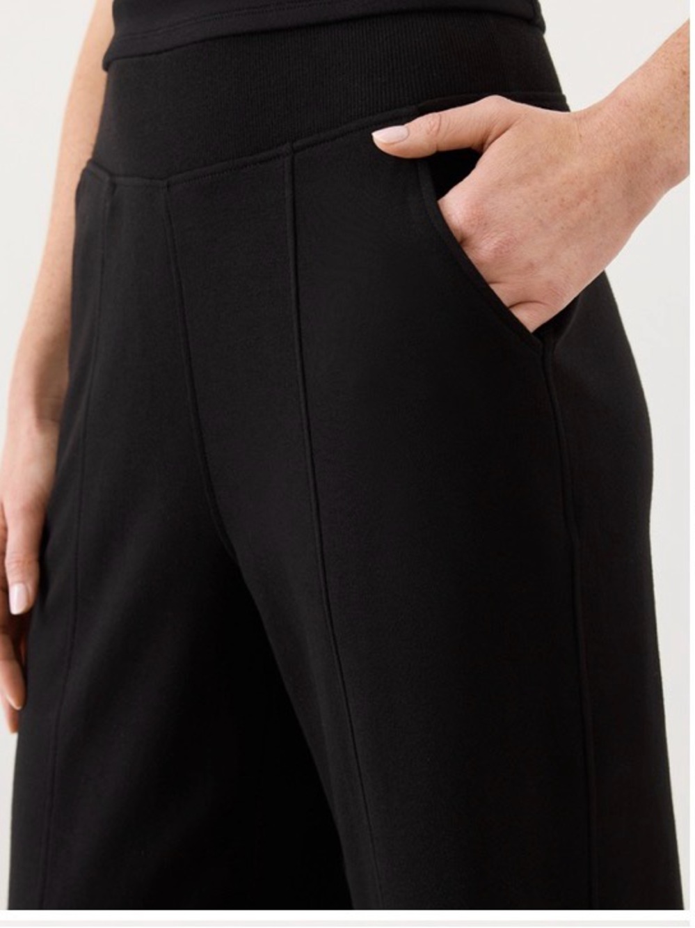 Pact Black Pull-On Airplane Pintuck Bottoms. XS